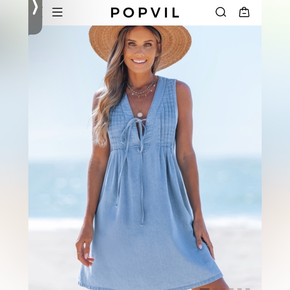 Popvil Dresses & Skirts - New Popvil Loose Mini Jean Dress (L)
